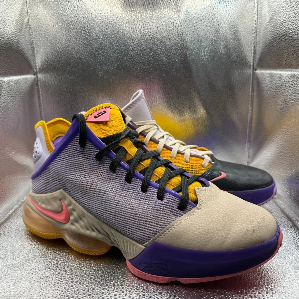 Size 10.5 Nike LeBron 19 Low Mismatch Multicolor Mens Basketball Shoe DO9829-500